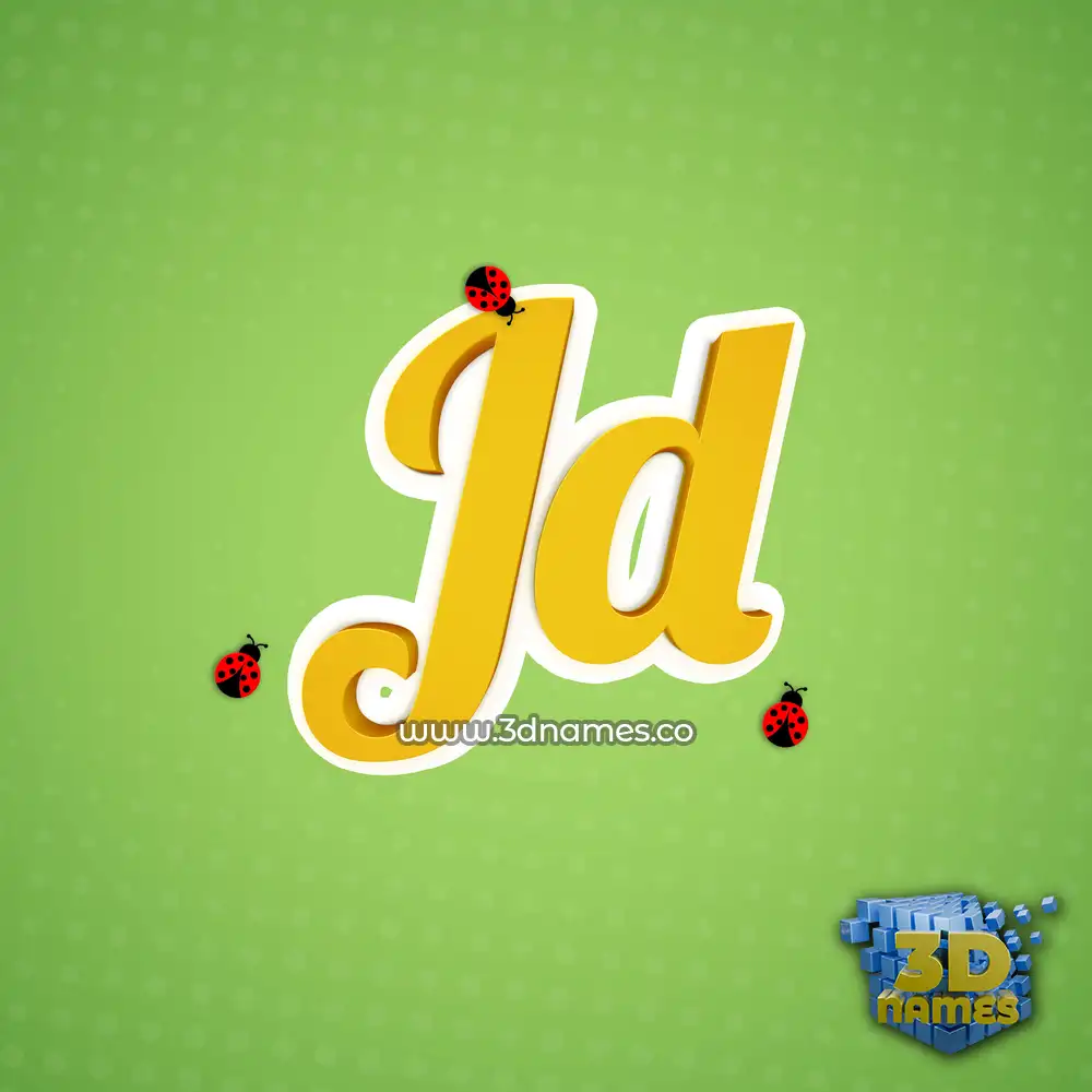 jd in Ladybugs style - 3D name wallpaper
