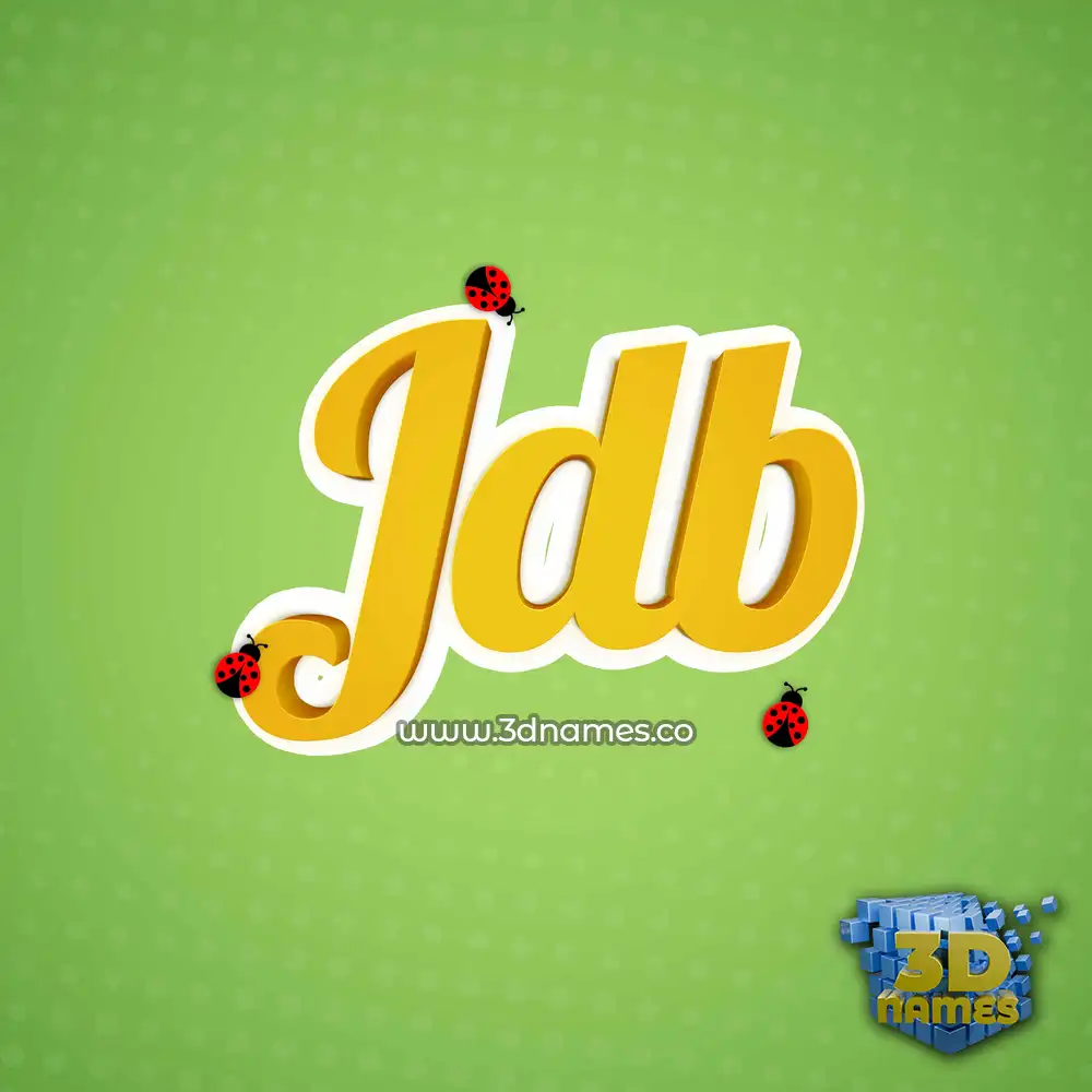 jdb in Ladybugs style - 3D name wallpaper