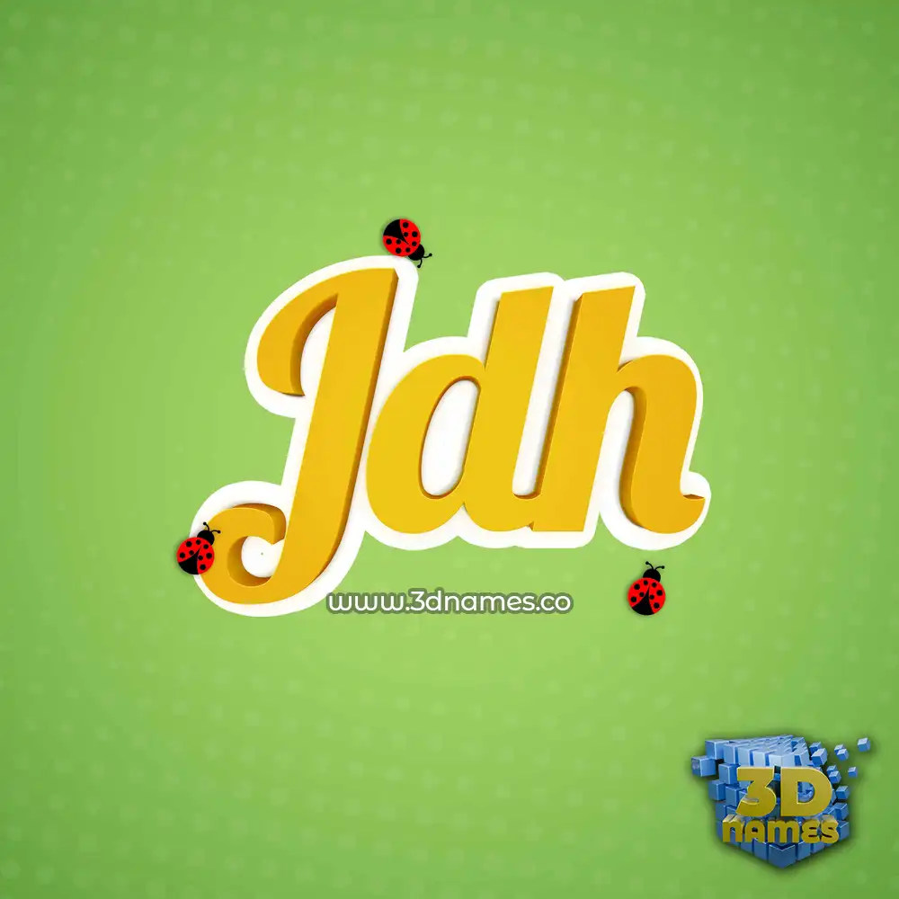 jdh in Ladybugs style - 3D name wallpaper