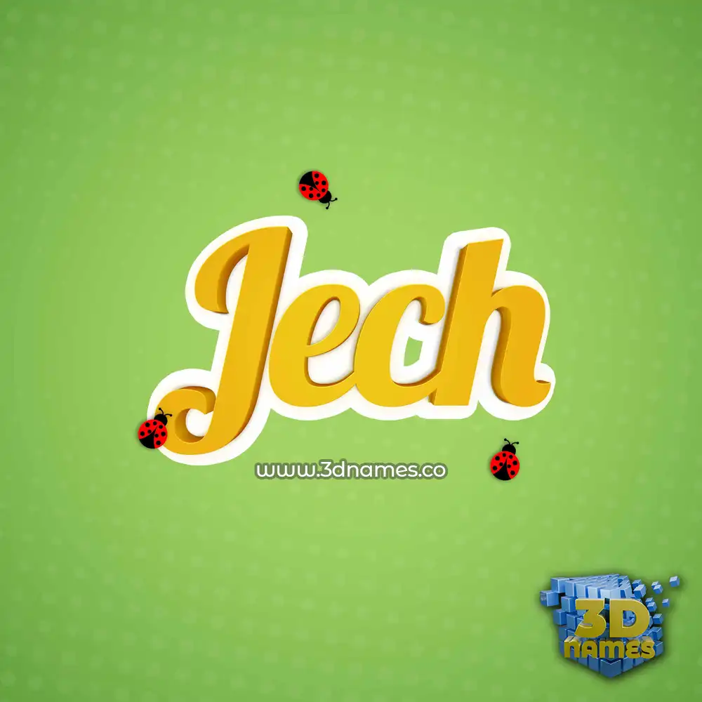 jech in Ladybugs style - 3D name wallpaper