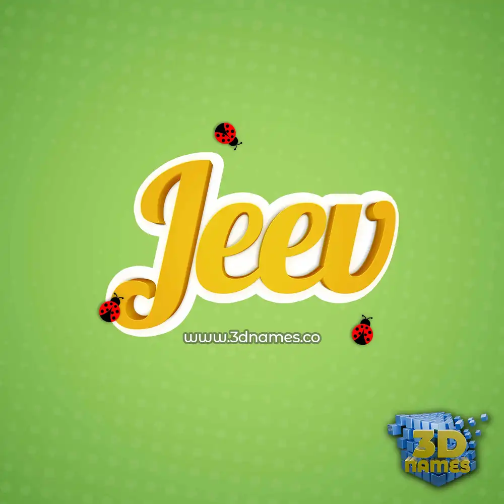 jeev in Ladybugs style - 3D name wallpaper