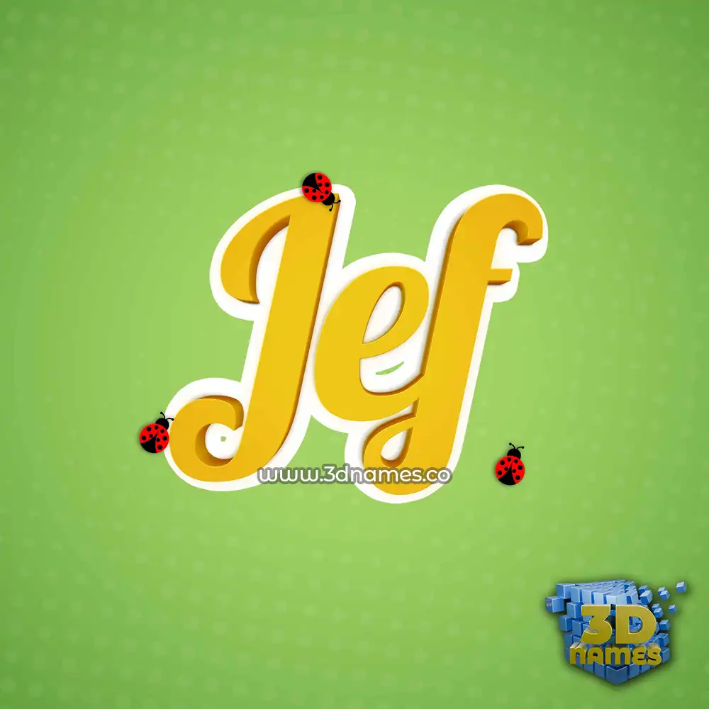 jef in Ladybugs style - 3D name wallpaper