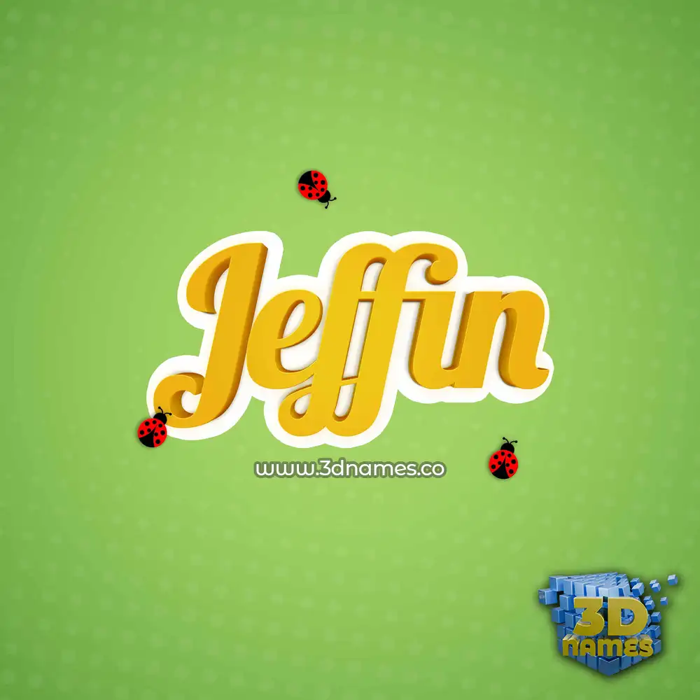 jeffin in Ladybugs style - 3D name wallpaper