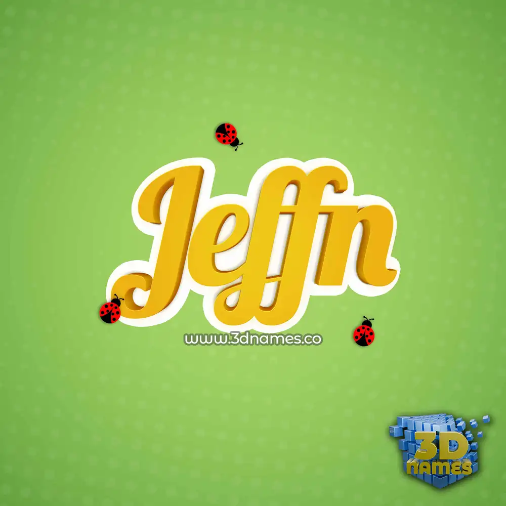 jeffn in Ladybugs style - 3D name wallpaper