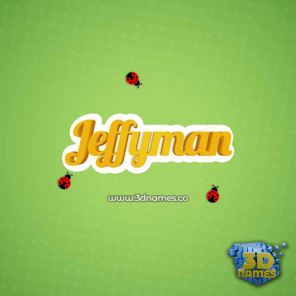 jeffyman in Ladybugs style - 3D name wallpaper
