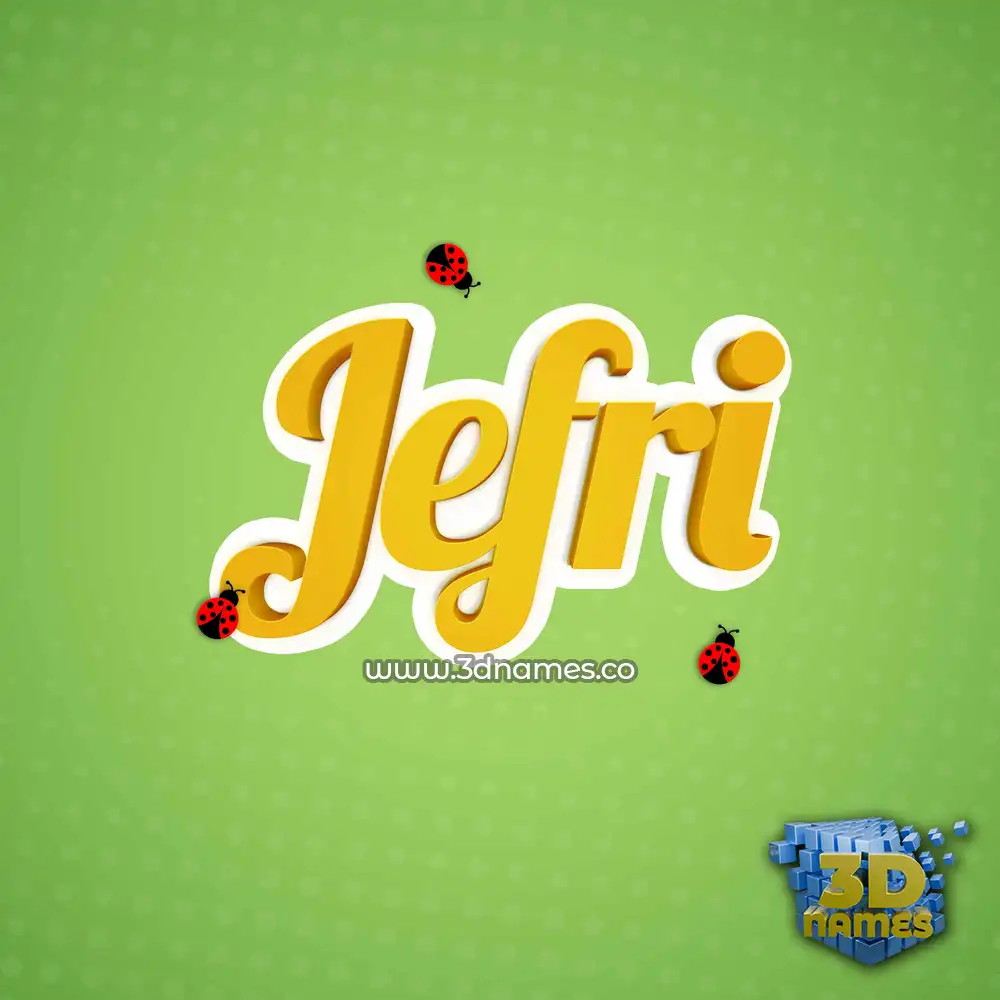 jefri in Ladybugs style - 3D name wallpaper