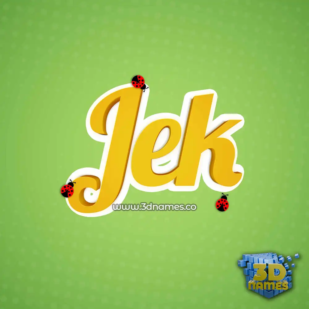jek in Ladybugs style - 3D name wallpaper