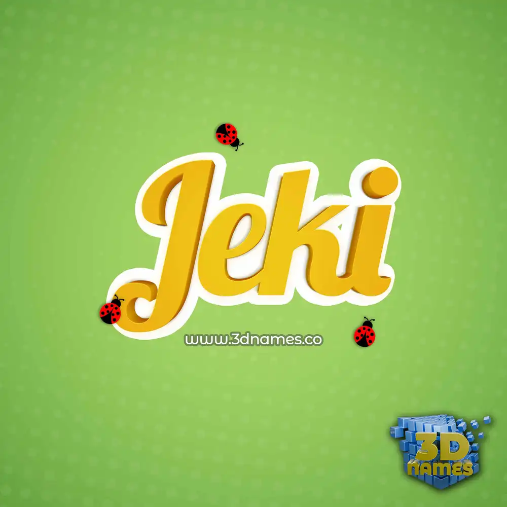 jeki in Ladybugs style - 3D name wallpaper
