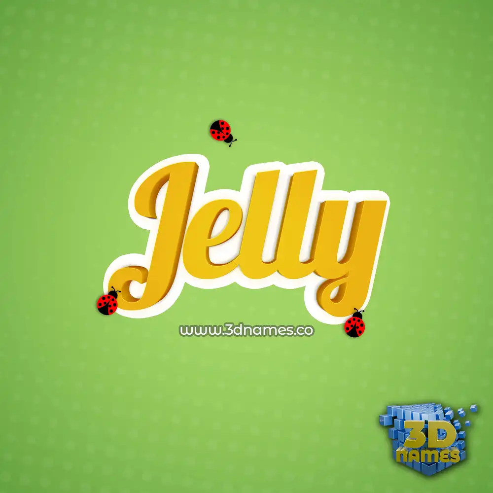 jelly in Ladybugs style - 3D name wallpaper