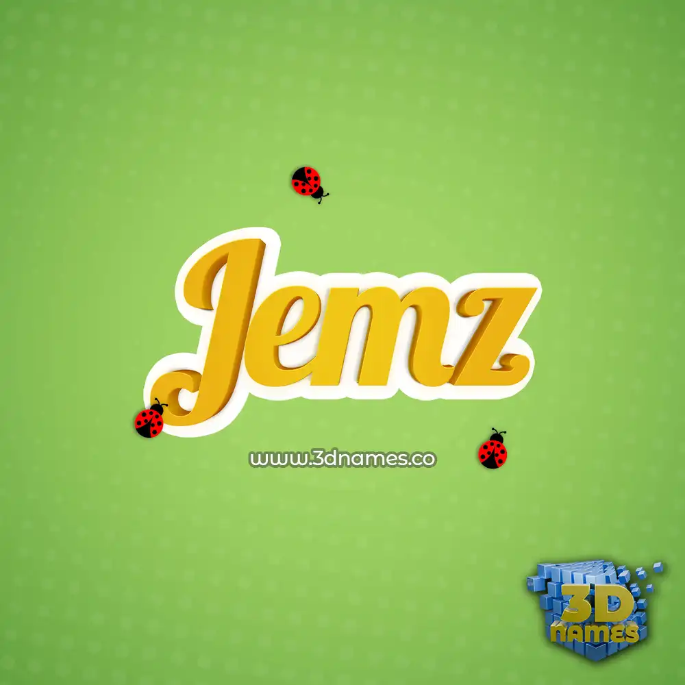 jemz in Ladybugs style - 3D name wallpaper