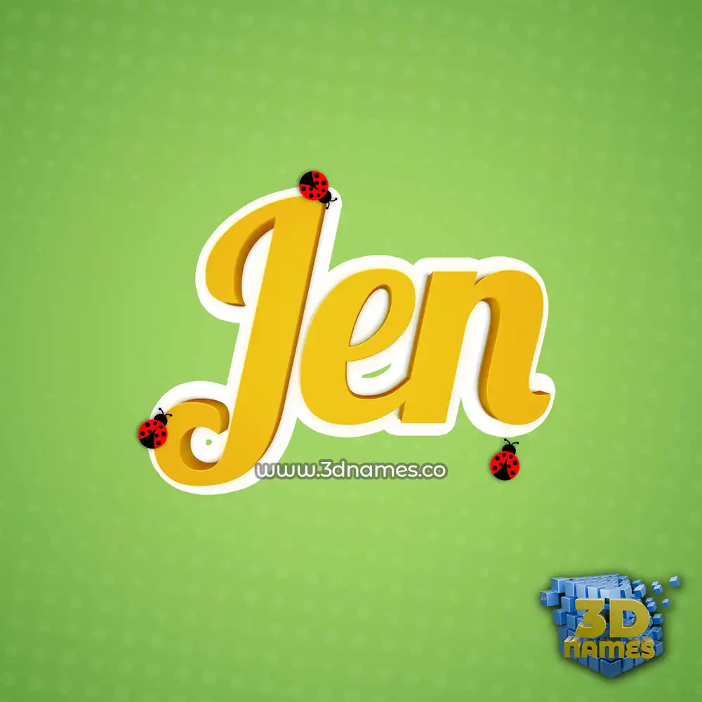 jen in Ladybugs style - 3D name wallpaper