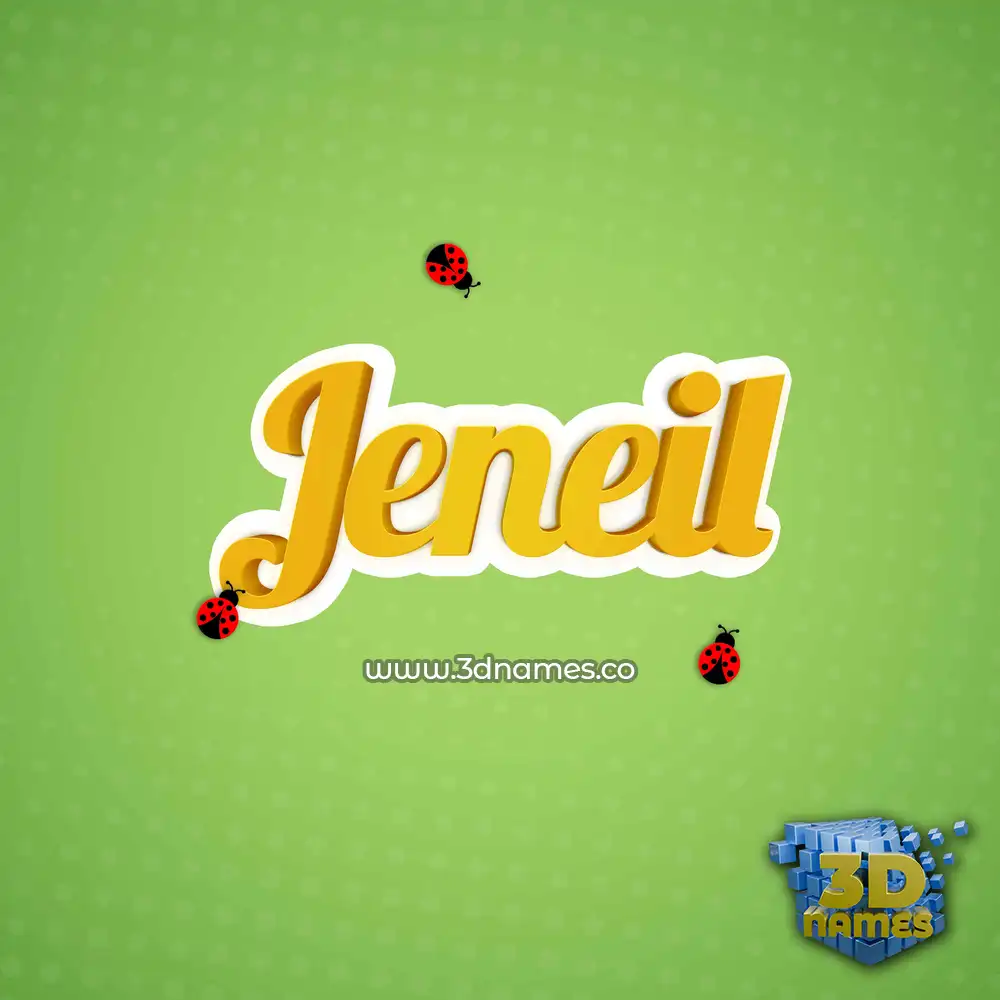 jeneil in Ladybugs style - 3D name wallpaper