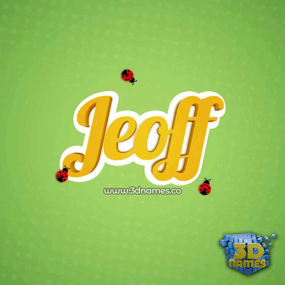 jeoff in Ladybugs style - 3D name wallpaper