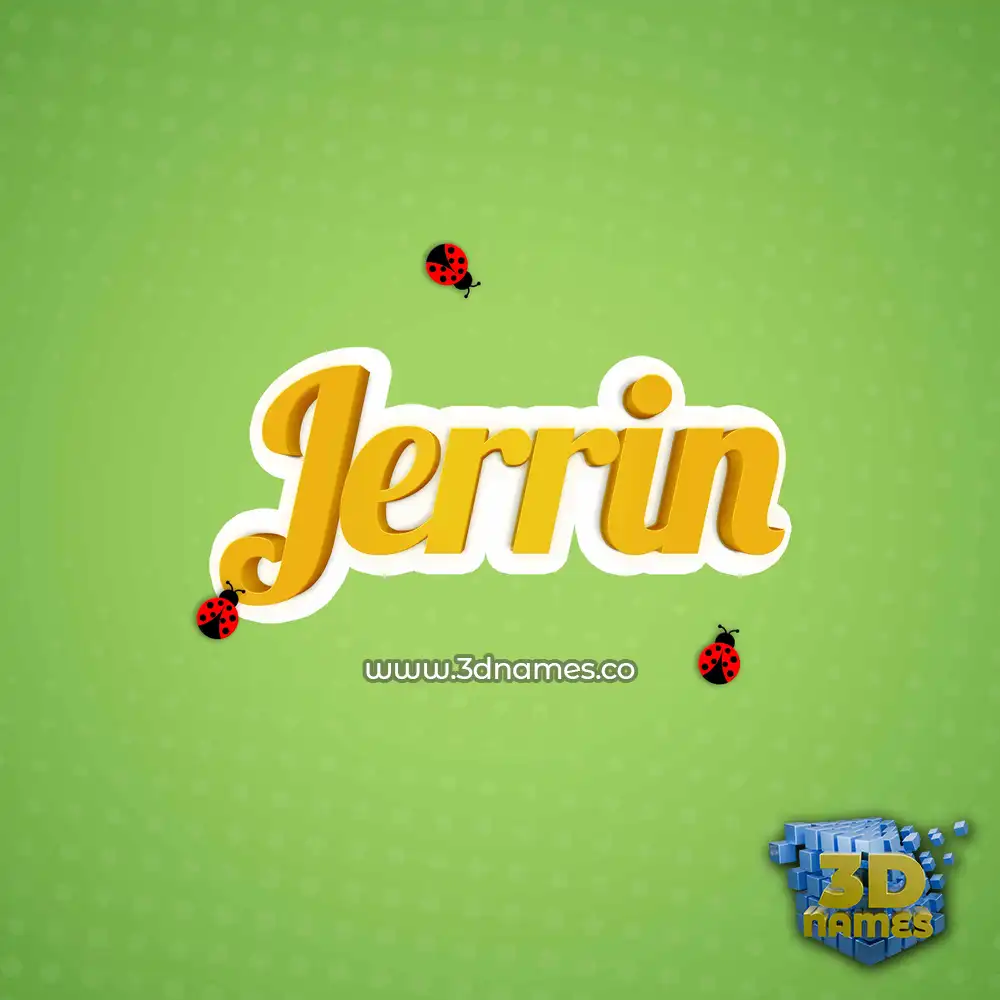 jerrin in Ladybugs style - 3D name wallpaper