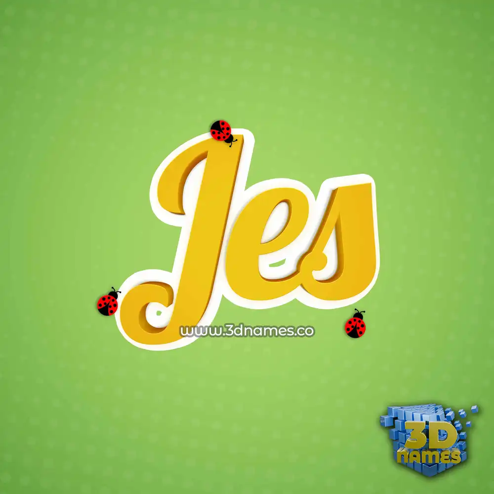 jes in Ladybugs style - 3D name wallpaper