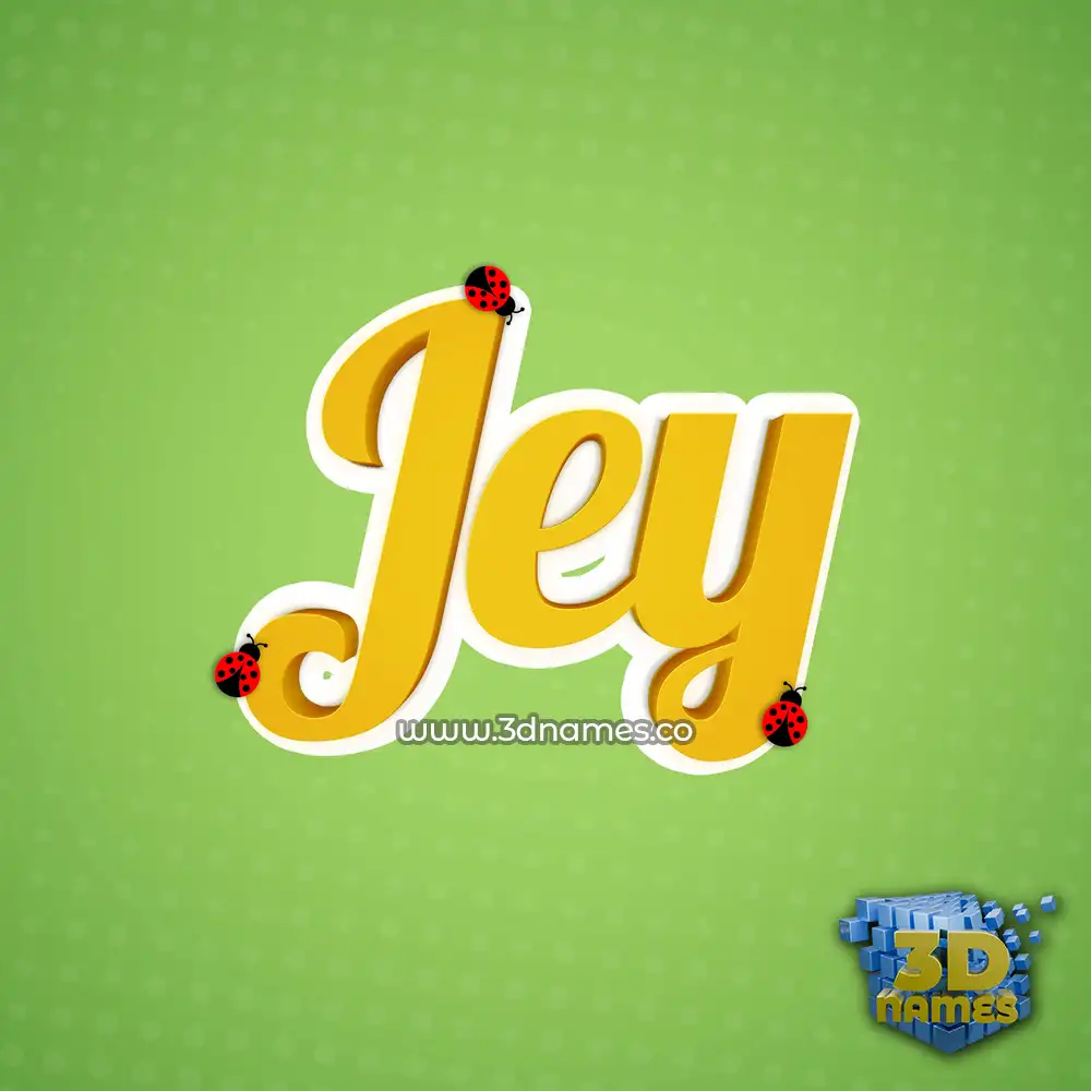jey in Ladybugs style - 3D name wallpaper