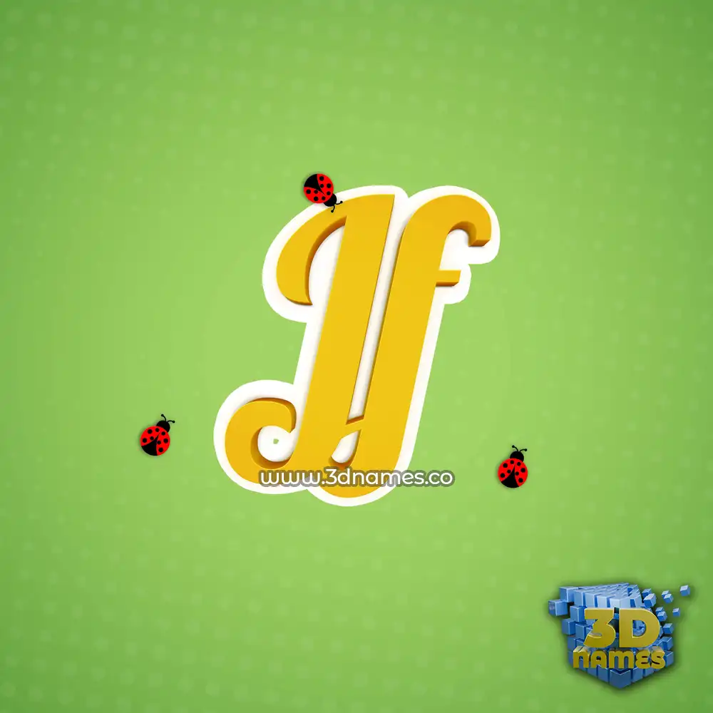jf in Ladybugs style - 3D name wallpaper