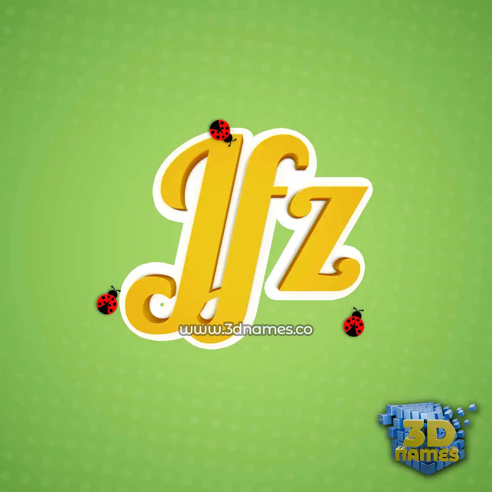jfz in Ladybugs style - 3D name wallpaper