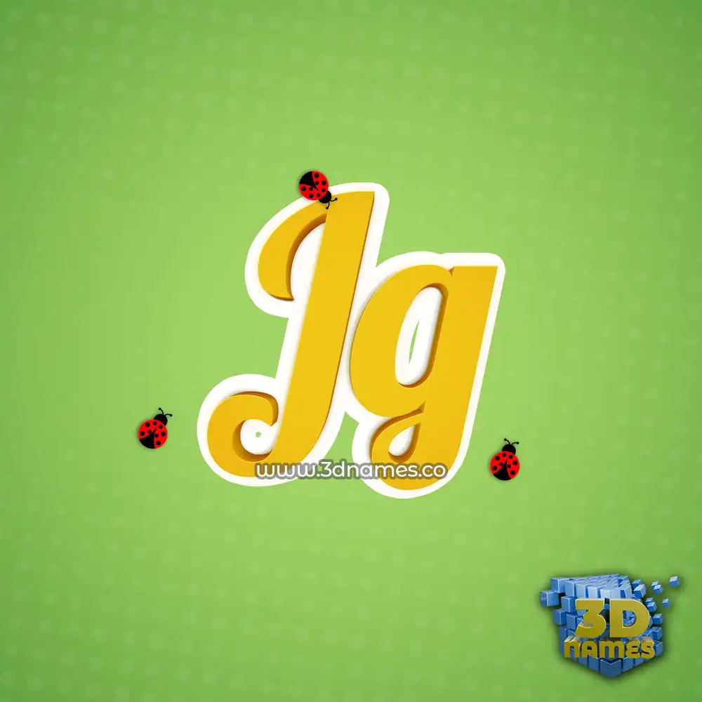 jg in Ladybugs style - 3D name wallpaper