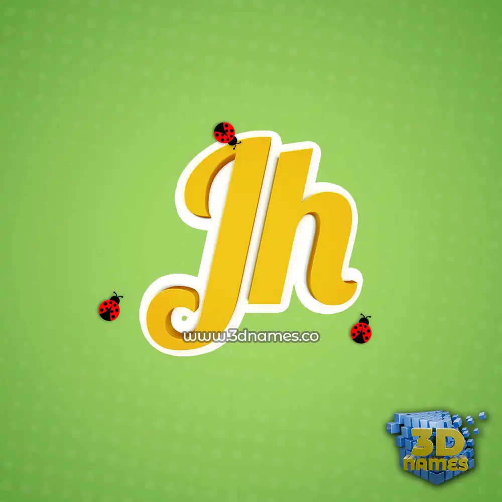 jh in Ladybugs style - 3D name wallpaper