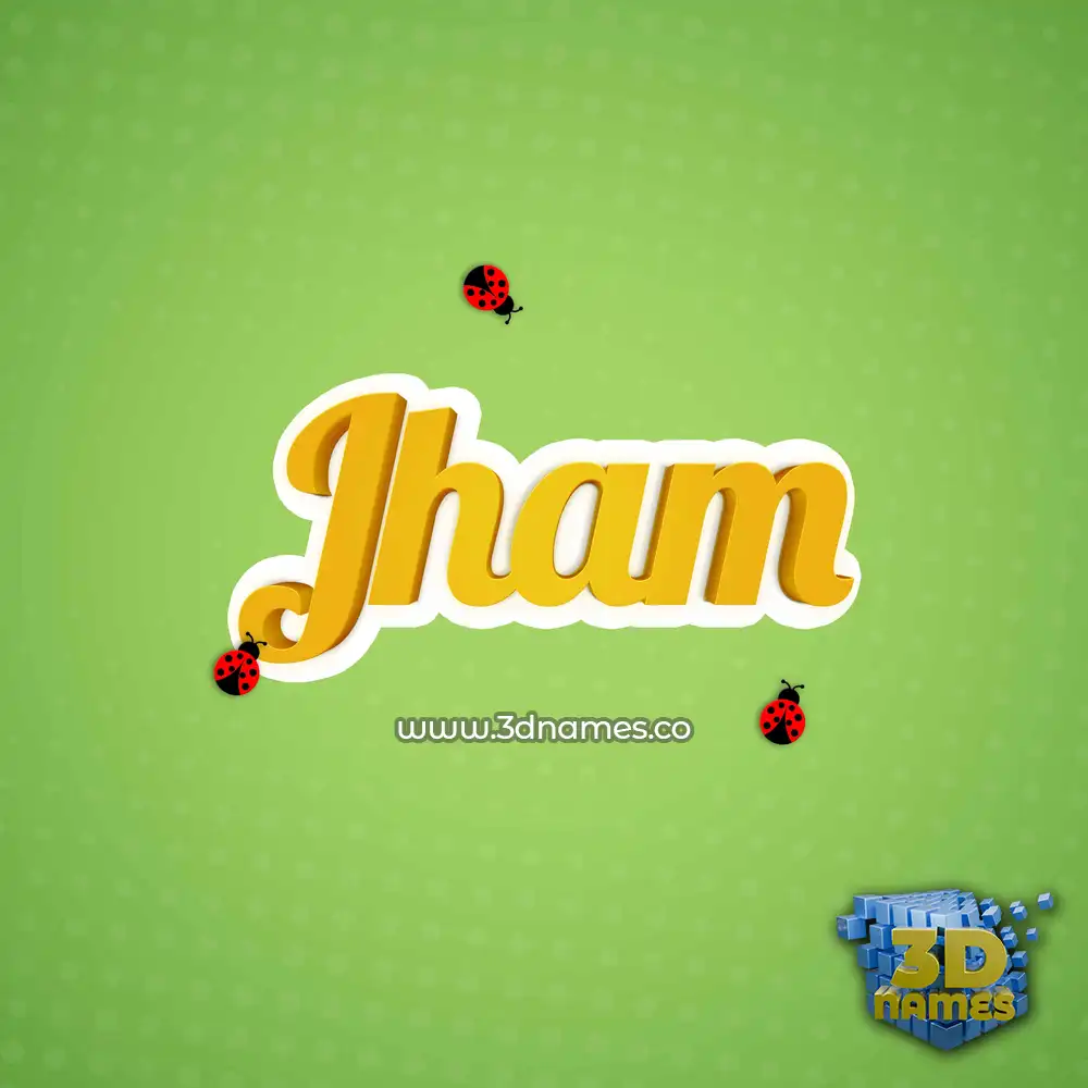 jham in Ladybugs style - 3D name wallpaper