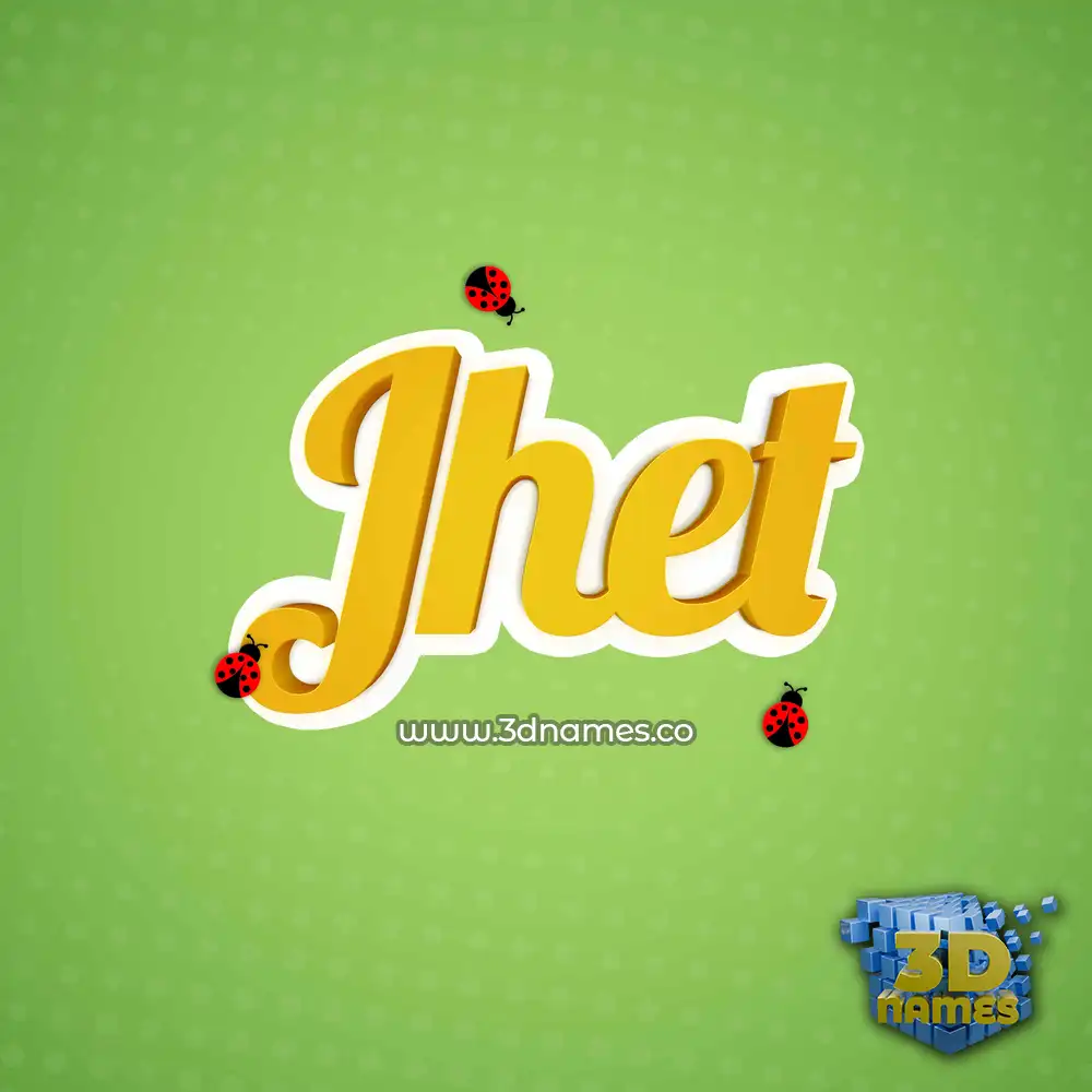 jhet in Ladybugs style - 3D name wallpaper