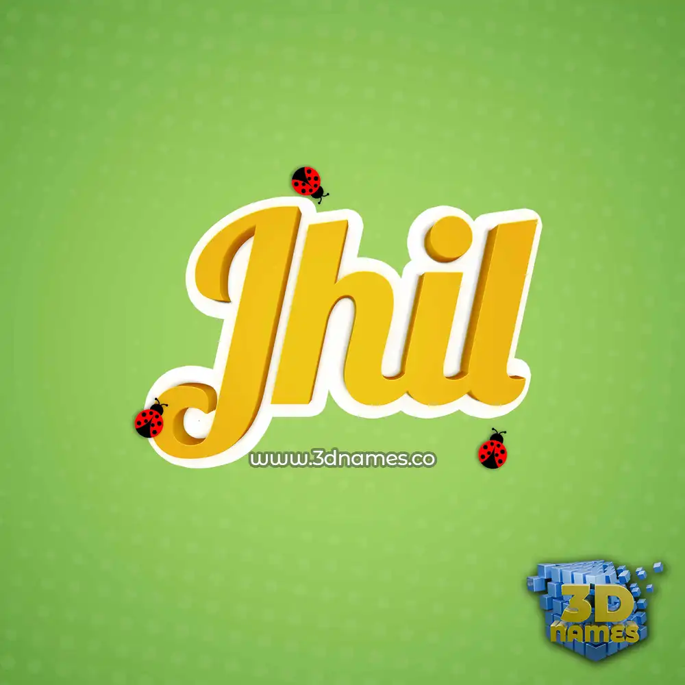 jhil in Ladybugs style - 3D name wallpaper