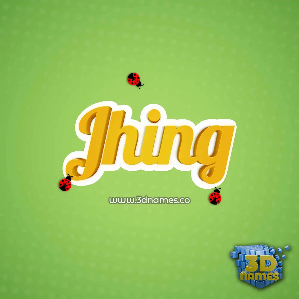 jhing in Ladybugs style - 3D name wallpaper