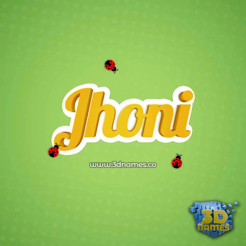 jhoni in Ladybugs style - 3D name wallpaper