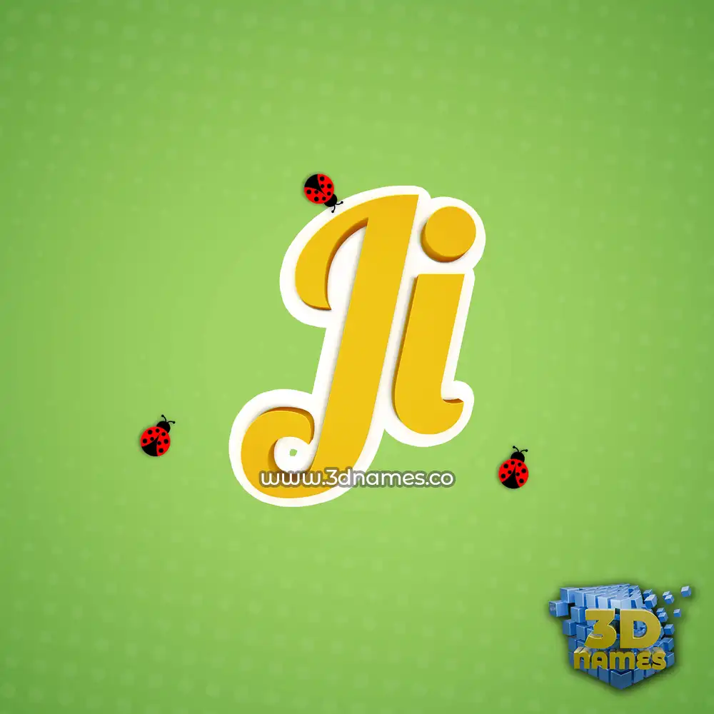 ji in Ladybugs style - 3D name wallpaper