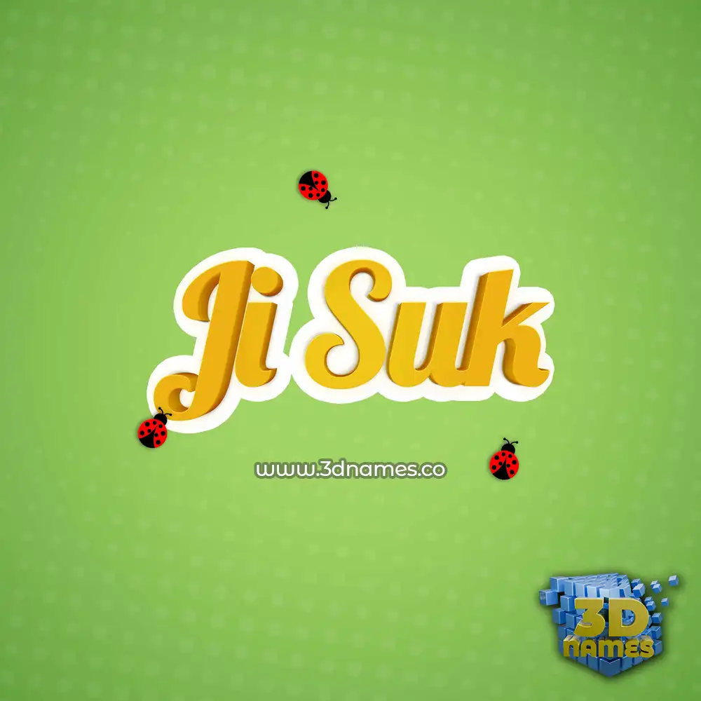 ji suk in Ladybugs style - 3D name wallpaper
