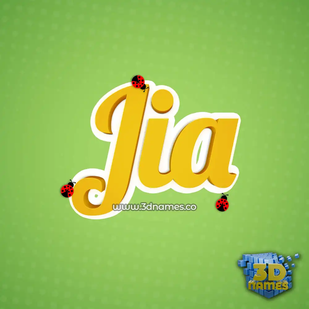 jia in Ladybugs style - 3D name wallpaper