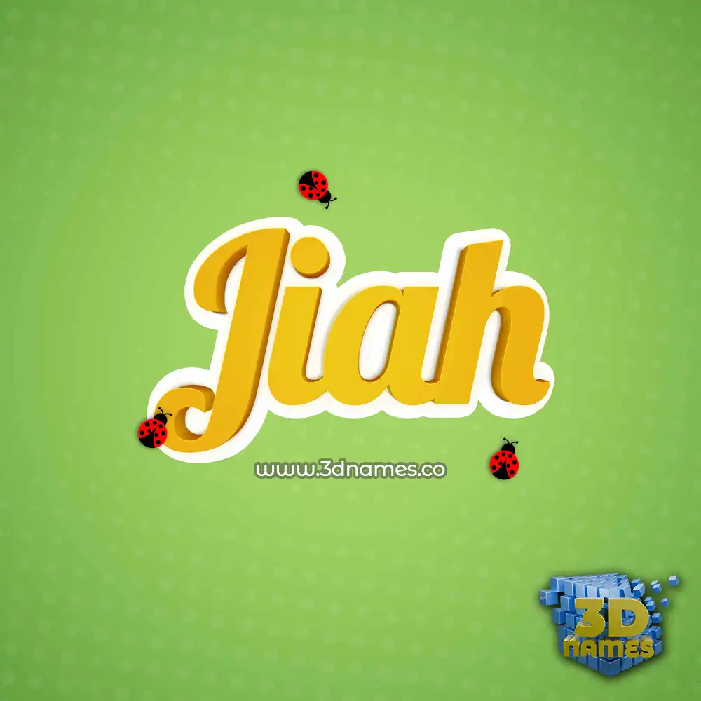 jiah in Ladybugs style - 3D name wallpaper