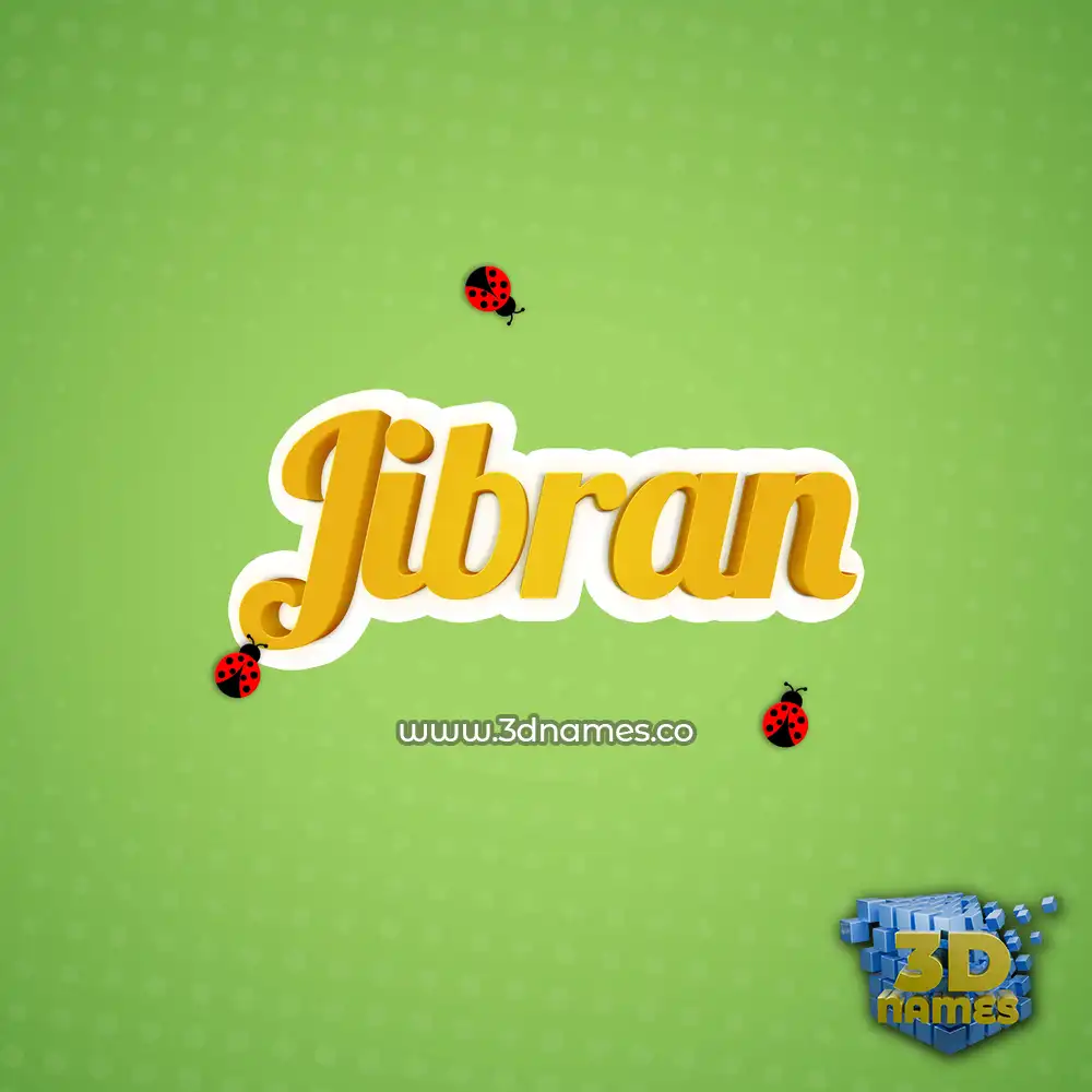jibran in Ladybugs style - 3D name wallpaper