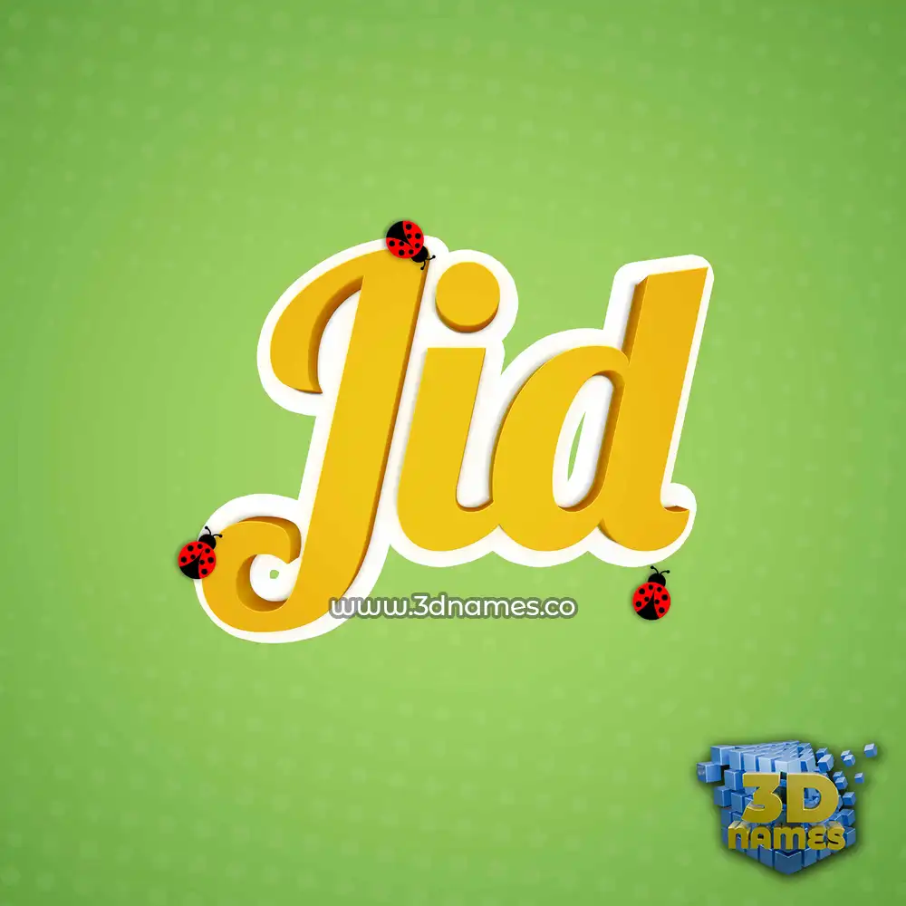 jid in Ladybugs style - 3D name wallpaper