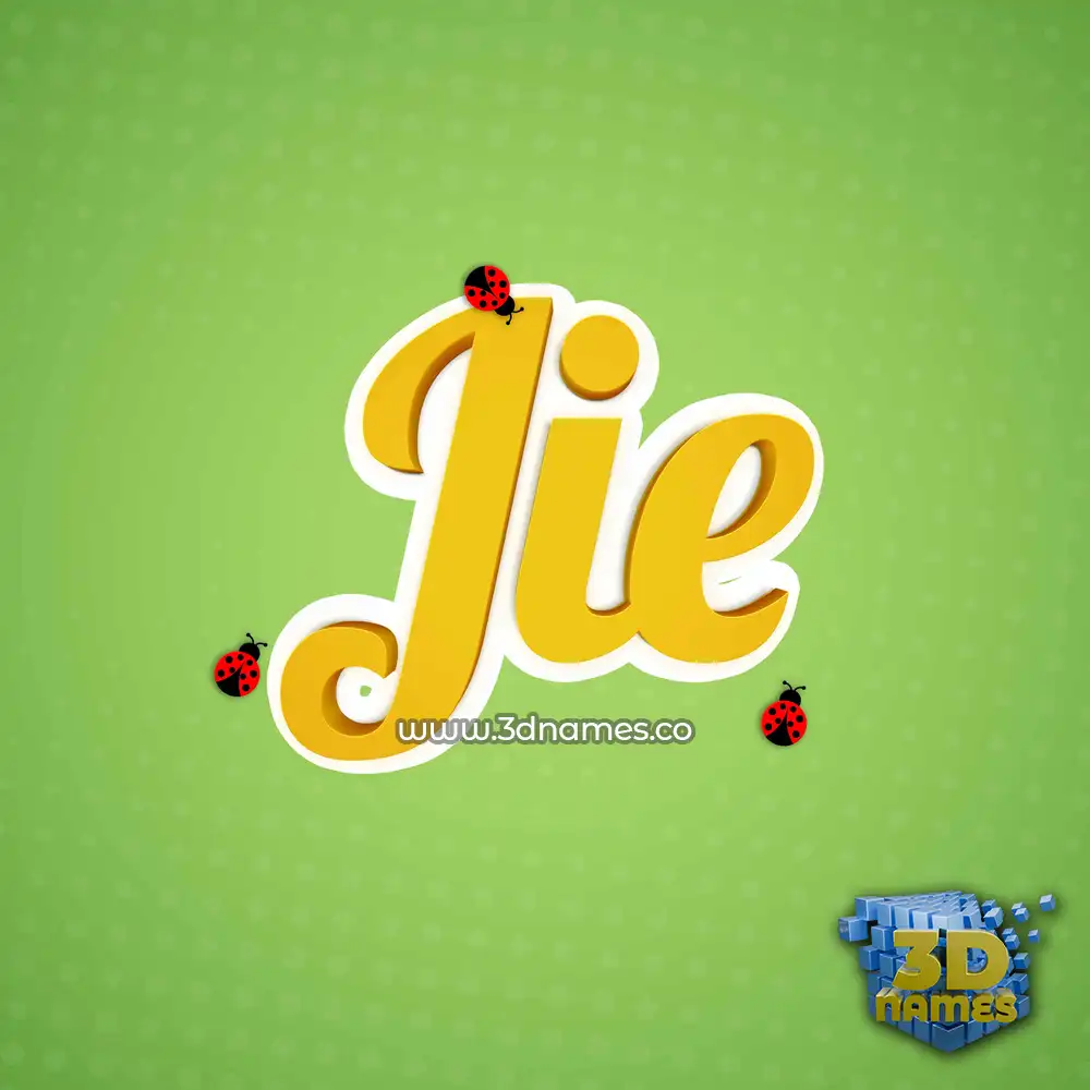 jie in Ladybugs style - 3D name wallpaper