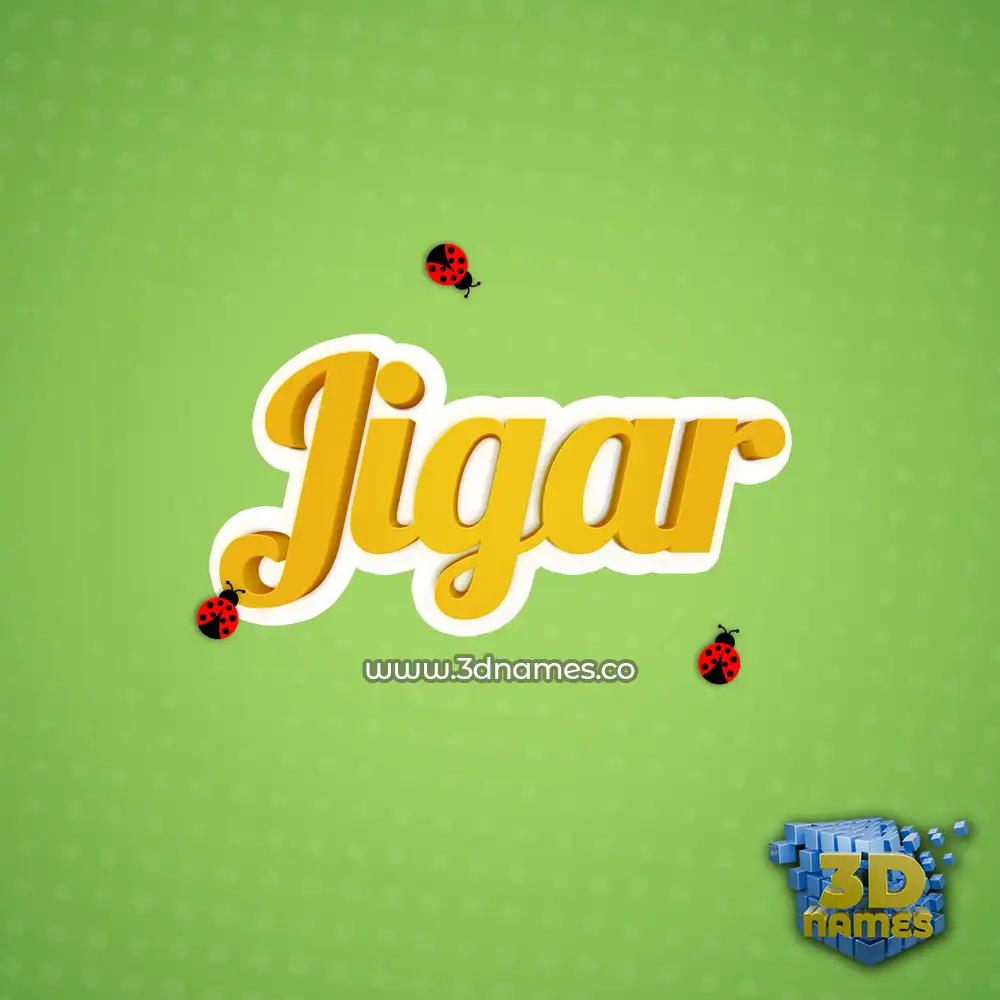 jigar in Ladybugs style - 3D name wallpaper