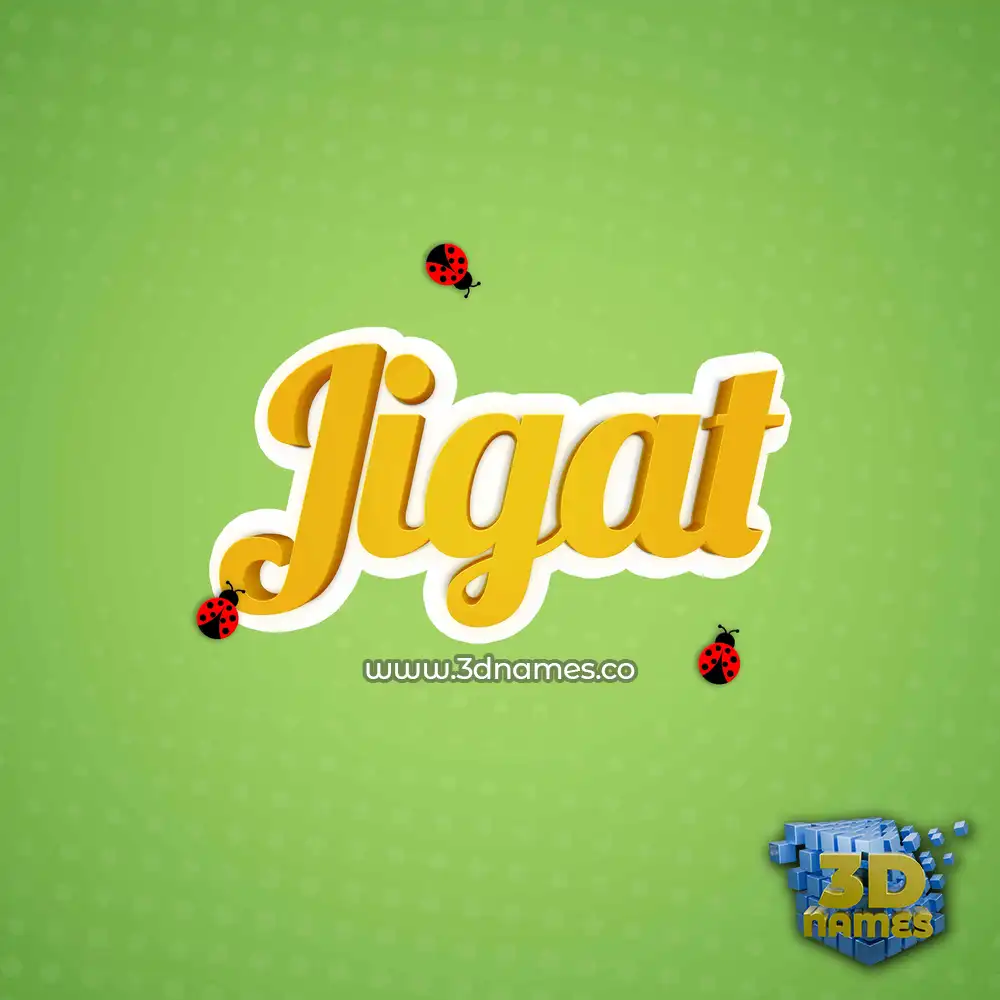 jigat in Ladybugs style - 3D name wallpaper