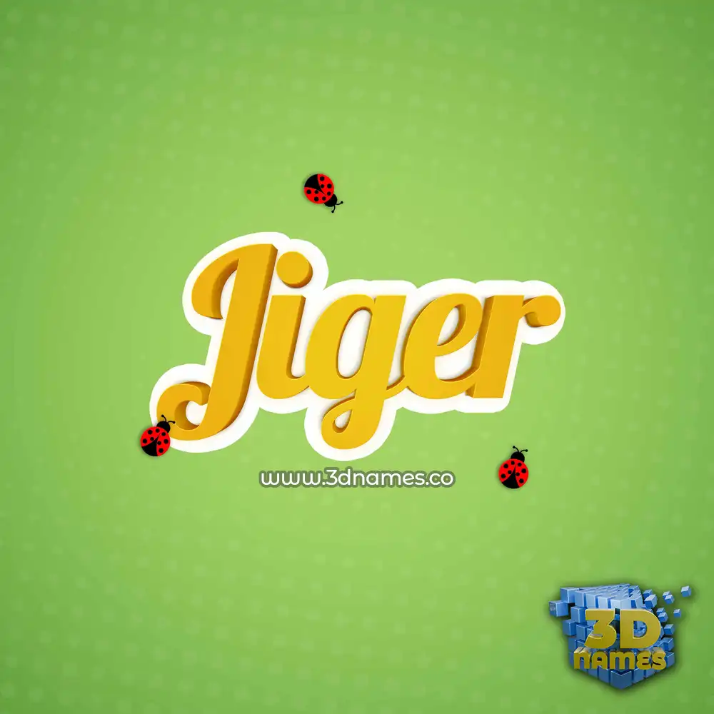 jiger in Ladybugs style - 3D name wallpaper