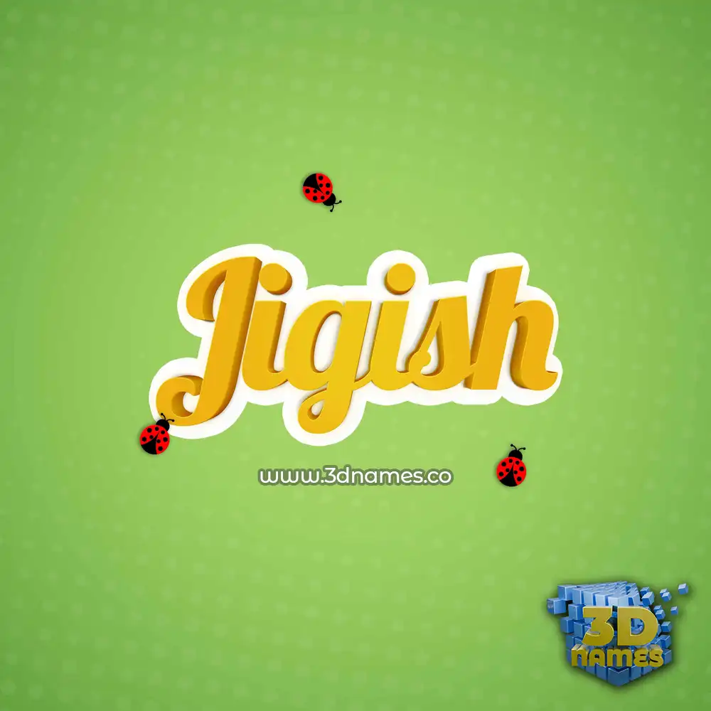 jigish in Ladybugs style - 3D name wallpaper