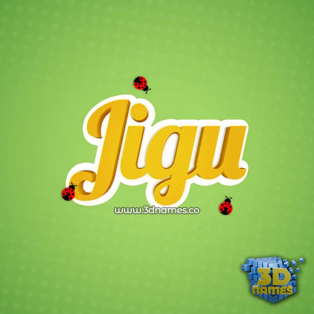 jigu in Ladybugs style - 3D name wallpaper