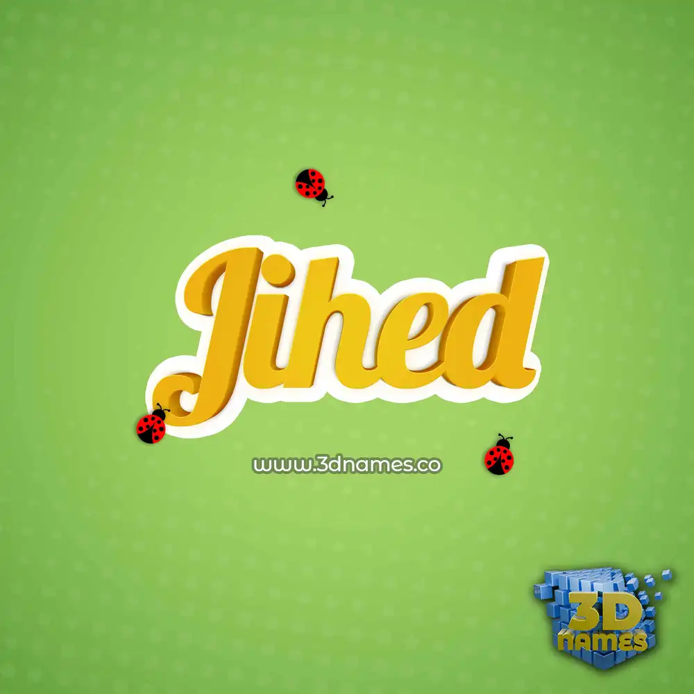 jihed in Ladybugs style - 3D name wallpaper