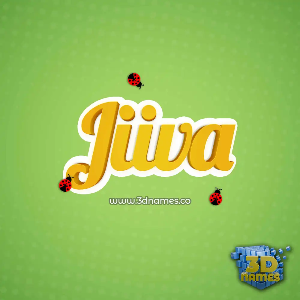 jiiva in Ladybugs style - 3D name wallpaper