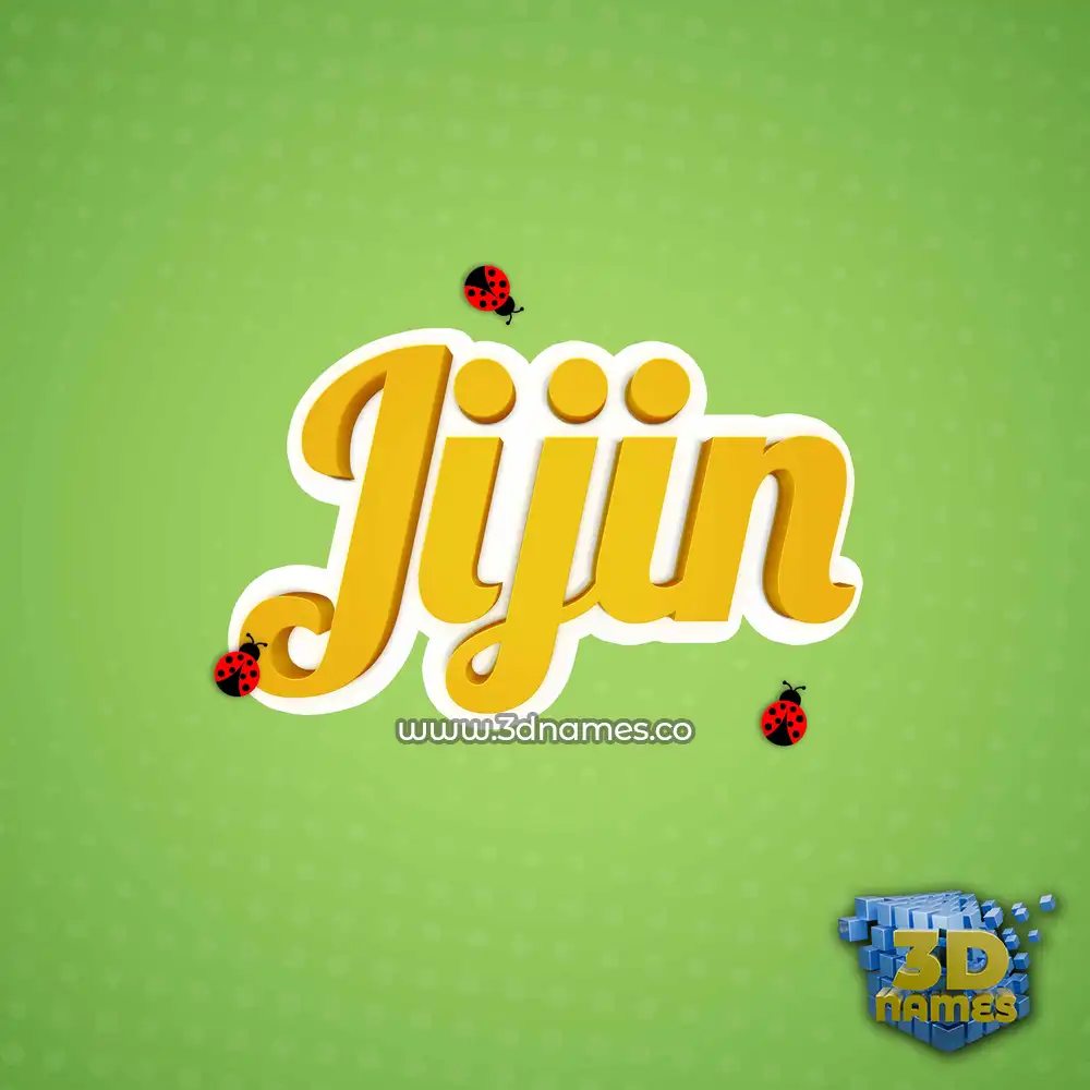 jijin in Ladybugs style - 3D name wallpaper