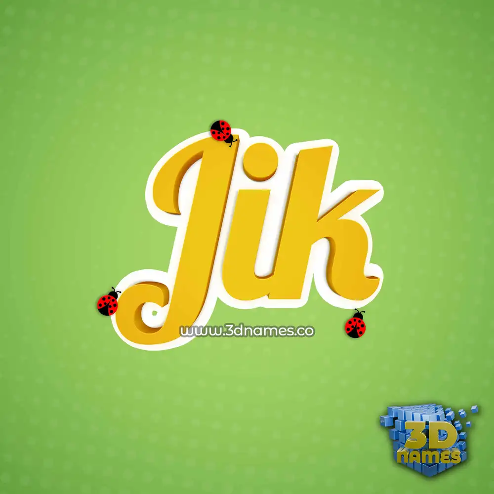 jik in Ladybugs style - 3D name wallpaper