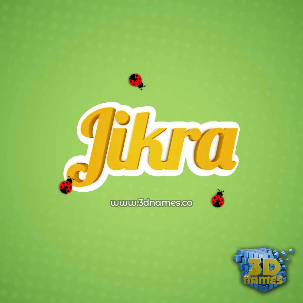 jikra in Ladybugs style - 3D name wallpaper