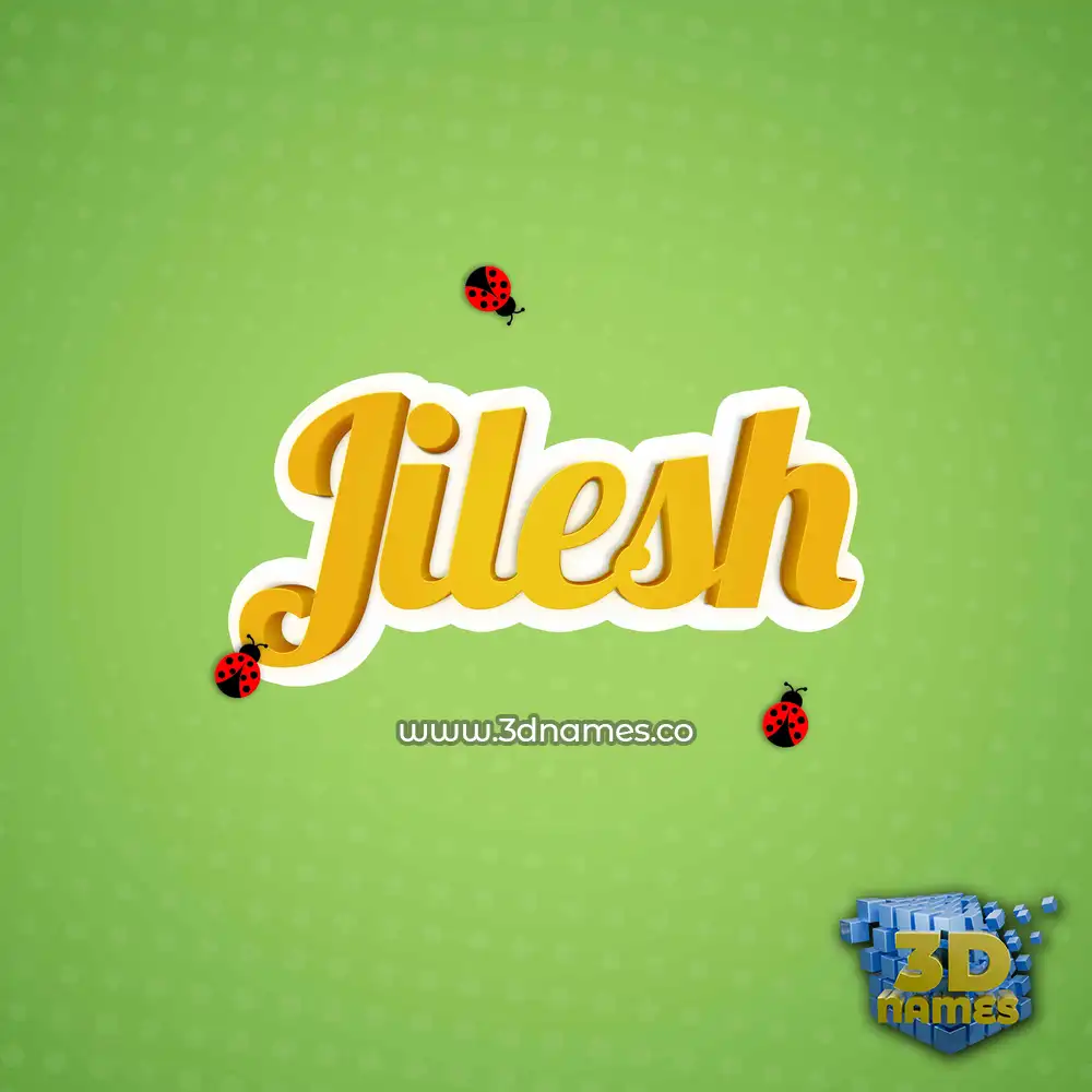 jilesh in Ladybugs style - 3D name wallpaper