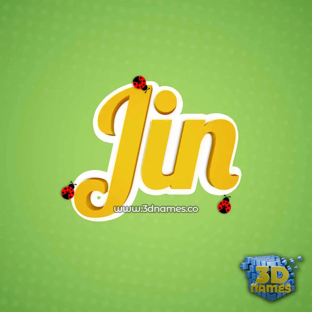 jin in Ladybugs style - 3D name wallpaper