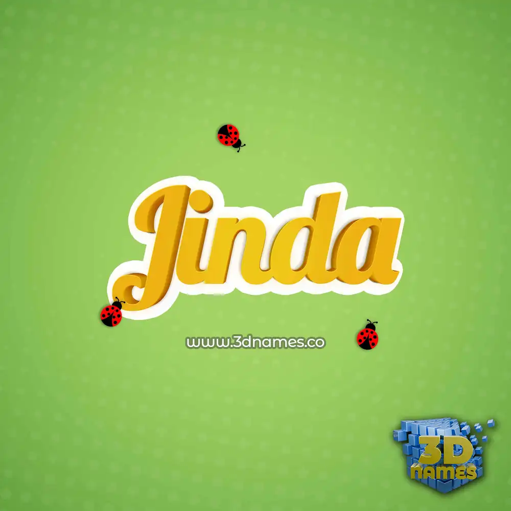 jinda in Ladybugs style - 3D name wallpaper