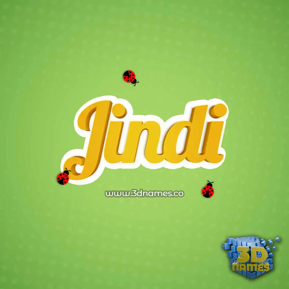 jindi in Ladybugs style - 3D name wallpaper